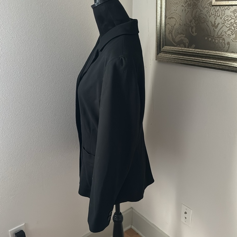 Express black single front three button blazer su… - image 3